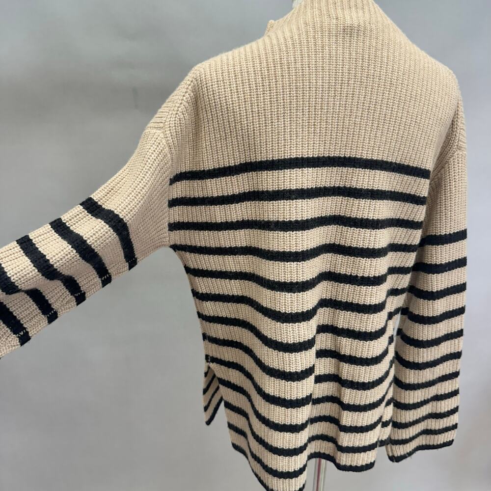 Rails Claudia Striped Sweater Mock Funnel Neck Camel/Black  Size Medium‎ - Picture 11 of 16